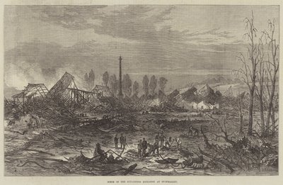 Escena de la explosión de algodón pólvora en Stowmarket de Samuel Read
